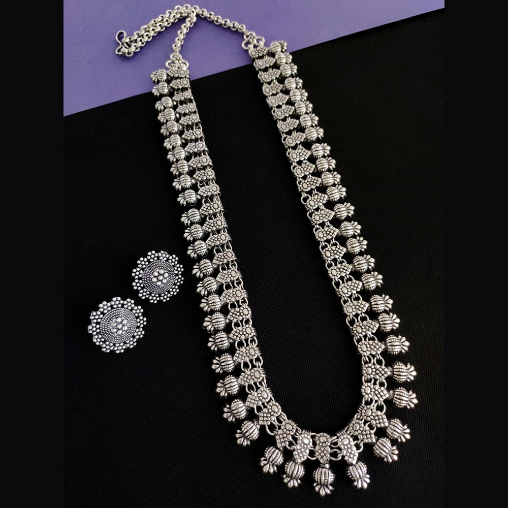 Vaamika Oxidized Plated Long Necklace Set