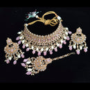 Vaamika Gold Plated Kundan Stone & Pearl Beads Necklace Set