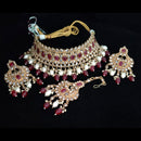 Vaamika Gold Plated Kundan Stone & Pearl Beads Necklace Set