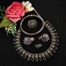 Vaamika Oxidized Plated Pota Stone Combo Set