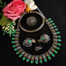 Vaamika Oxidized Plated Pota Stone Combo Set