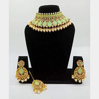 Vaamika Gold Plated Meenakari & Pearl Necklace Set