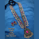 Vaamika Oxidized Plated Pota Stone Long Necklace Set