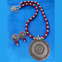 Vaamika Oxidized Plated Long Necklace Set