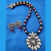 Vaamika Oxidized Plated Long Necklace Set