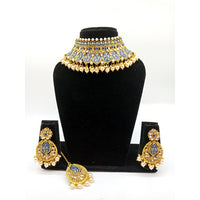 Vaamika Gold Plated Kundan Stone & Meenakari & Beads Necklace Set