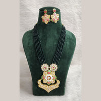 Vaamika Gold Plated Meenakari & Kundan & Beads Long Necklace Set
