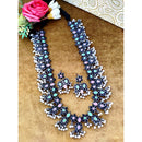 Vaamika Oxidized Plated Pota Stone & Pearl & Necklace Set