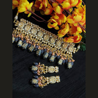Vaamika Gold Plated Meenakari & Kundan & Beads Choker Necklace Set