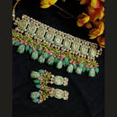 Vaamika Gold Plated Meenakari & Kundan & Beads Choker Necklace Set