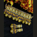 Vaamika Gold Plated Meenakari & Kundan & Beads Choker Necklace Set