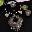 Vaamika Tone tone Plated Thread Necklace Set With Earrings And Nose pin , Ring - VMNECK223