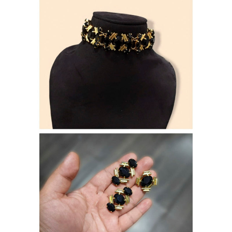 Vaamika Gold Plated Crystal Stone Necklace Set