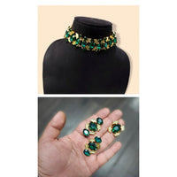 Vaamika Gold Plated Crystal Stone Necklace Set