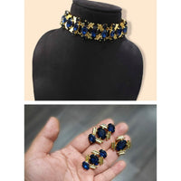 Vaamika Gold Plated Crystal Stone Necklace Set