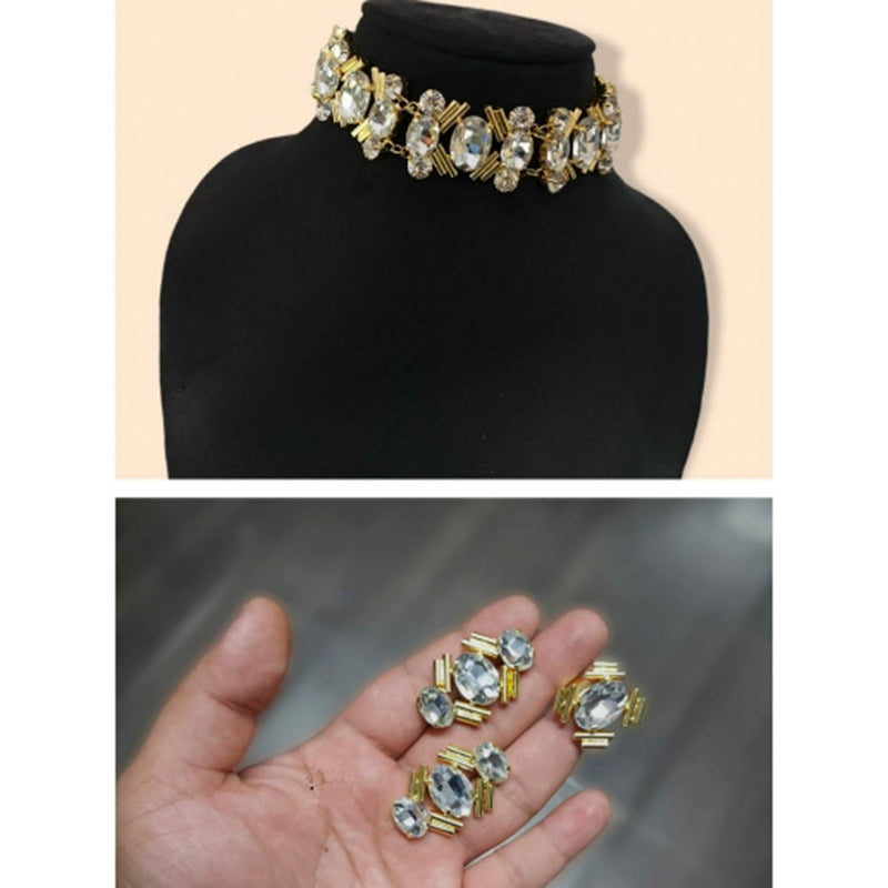 Vaamika Gold Plated Crystal Stone Necklace Set