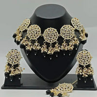 Vaamika Gold Plated Kundan Stone & Beads Necklace Set