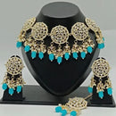 Vaamika Gold Plated Kundan Stone & Beads Necklace Set