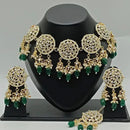 Vaamika Gold Plated Kundan Stone & Beads Necklace Set