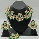 Vaamika Gold Plated Kundan Stone & Meenakari & Beads Necklace Set