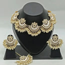 Vaamika Gold Plated Kundan Stone & Meenakari & Beads Necklace Set
