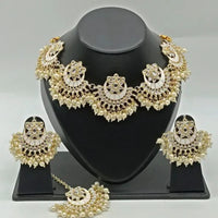 Vaamika Gold Plated Kundan Stone & Meenakari & Beads Necklace Set
