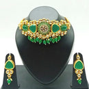 Vaamika Gold Plated Kundan Stone & Beads Necklace Set