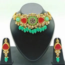 Vaamika Gold Plated Kundan Stone & Beads Necklace Set