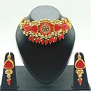 Vaamika Gold Plated Kundan Stone & Beads Necklace Set
