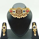 Vaamika Gold Plated Kundan Stone & Beads Necklace Set