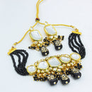 Vaamika Gold Plated Kundan Stone & Beads Necklace Set