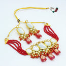 Vaamika Gold Plated Kundan Stone & Beads Necklace Set