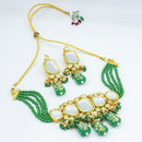 Vaamika Gold Plated Kundan Stone & Beads Necklace Set