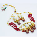 Vaamika Gold Plated Kundan Stone & Beads Necklace Set