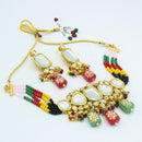 Vaamika Gold Plated Kundan Stone & Beads Necklace Set