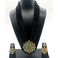 Vaamika Gold Plated Kundan Stone & Beads Necklace Set