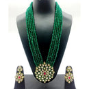 Vaamika Gold Plated Kundan Stone & Beads Necklace Set