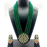 Vaamika Gold Plated Kundan Stone & Beads Necklace Set