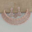 Vaamika Rose GoldAd Stone Necklace Set -VMNECK305