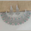 Vaamika Silver Plated Ad Stone Necklace Set -VMNECK309