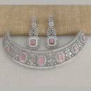 Vaamika Silver Plated Ad Stone Necklace Set -VMNECK312