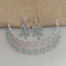 Vaamika Silver Plated Ad Stone Necklace Set -VMNECK327