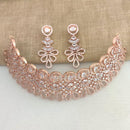 Vaamika Rose GoldAd Stone Necklace Set -VMNECK331