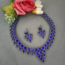 Vaamika Silver Plated Pota  Stone Necklace Set