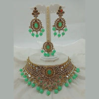 Vaamika Gold Plated Austrian Stone & Beads Mirror Necklace Set