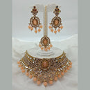 Vaamika Gold Plated Austrian Stone & Beads Mirror Necklace Set