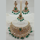Vaamika Gold Plated Austrian Stone & Beads Mirror Necklace Set