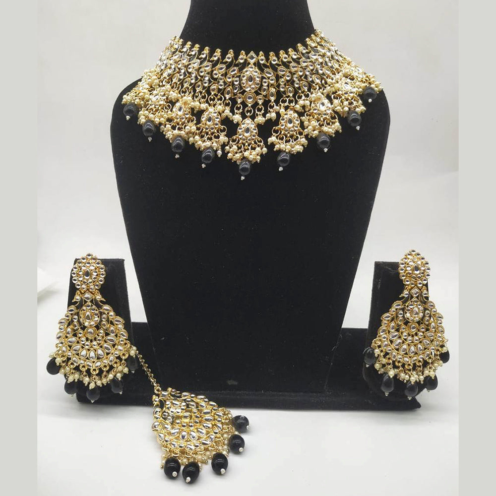 Vaamika Gold Plated Kundan Stone & Meenakari Necklace Set