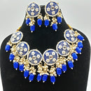 Vaamika Gold Plated Kundan Stone & Meenakari & Beads Necklace Set
