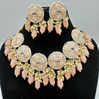 Vaamika Gold Plated Kundan Stone & Meenakari & Beads Necklace Set